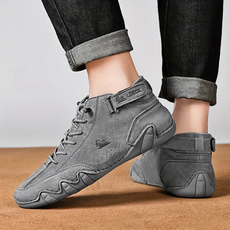 Men's Lace Up High Top Sneakers-Azzella London