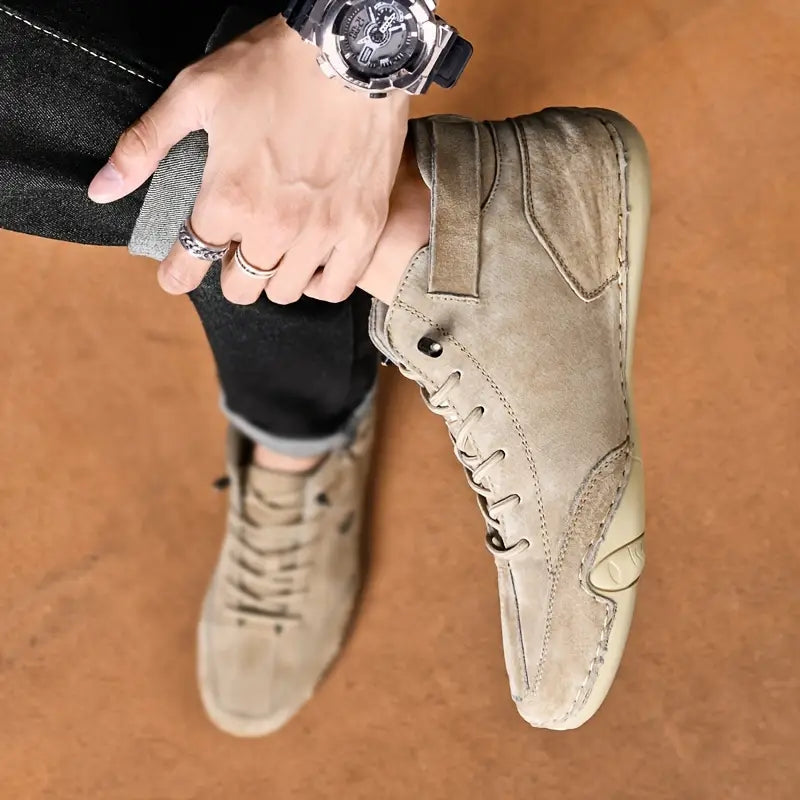 Men's Lace Up High Top Sneakers-Azzella London