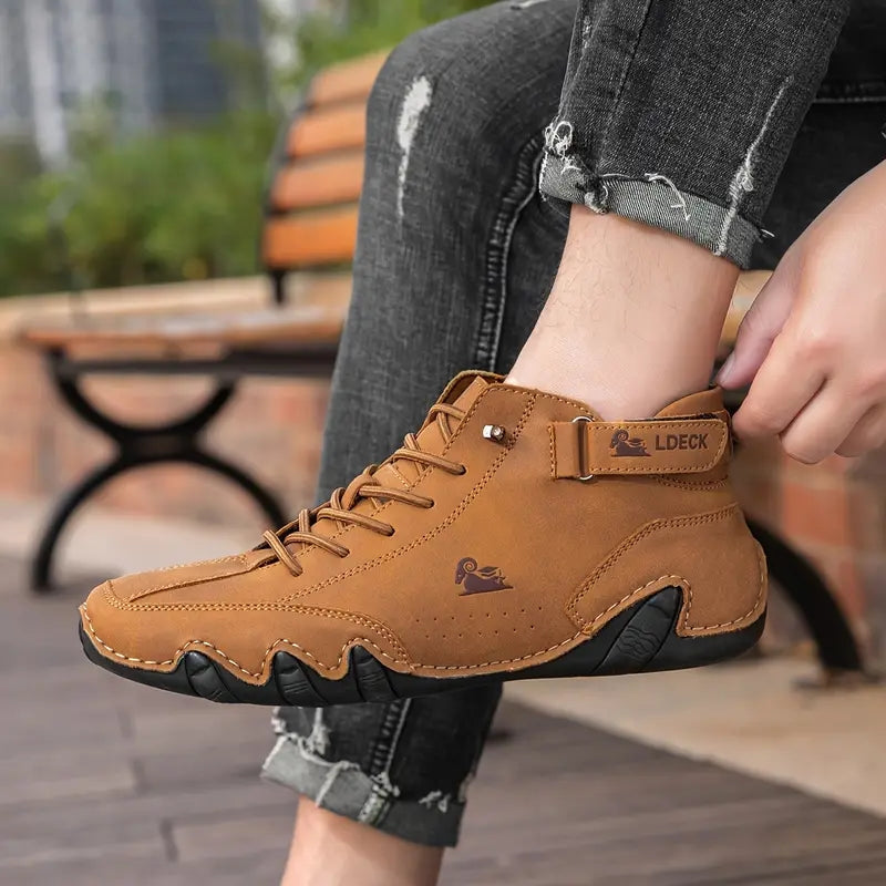 Men's Lace Up High Top Sneakers-Azzella London
