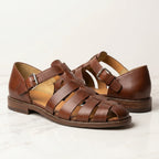 Men's Leather Fisherman Sandals-Azzella London
