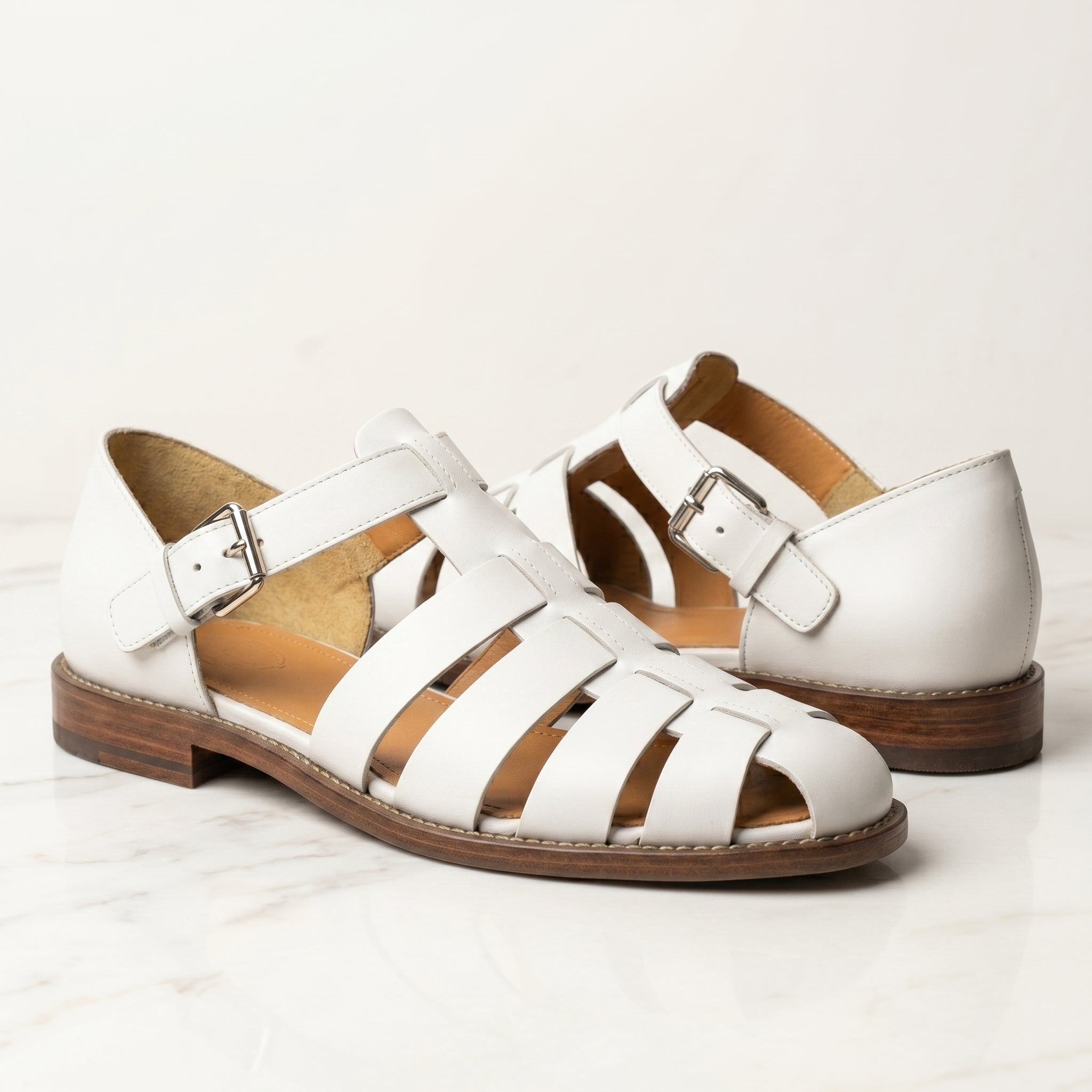 Men's Leather Fisherman Sandals-Azzella London