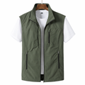 Men’s Lightweight Gilet Zip Front Utility Vest Casual Layer-Azzella London