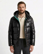 Men's Lightweight Hooded Puffer Jacket-Azzella London