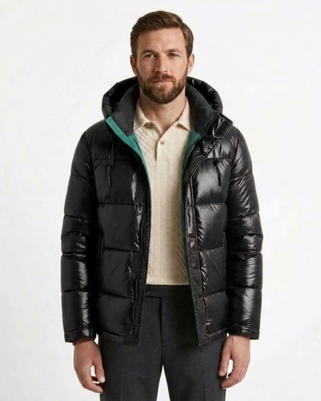 Men's Lightweight Hooded Puffer Jacket-Azzella London