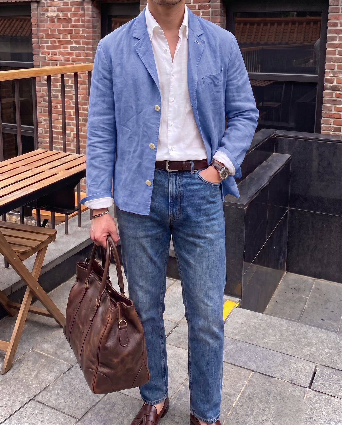 Men's Lightweight Linen Blazer-Azzella London