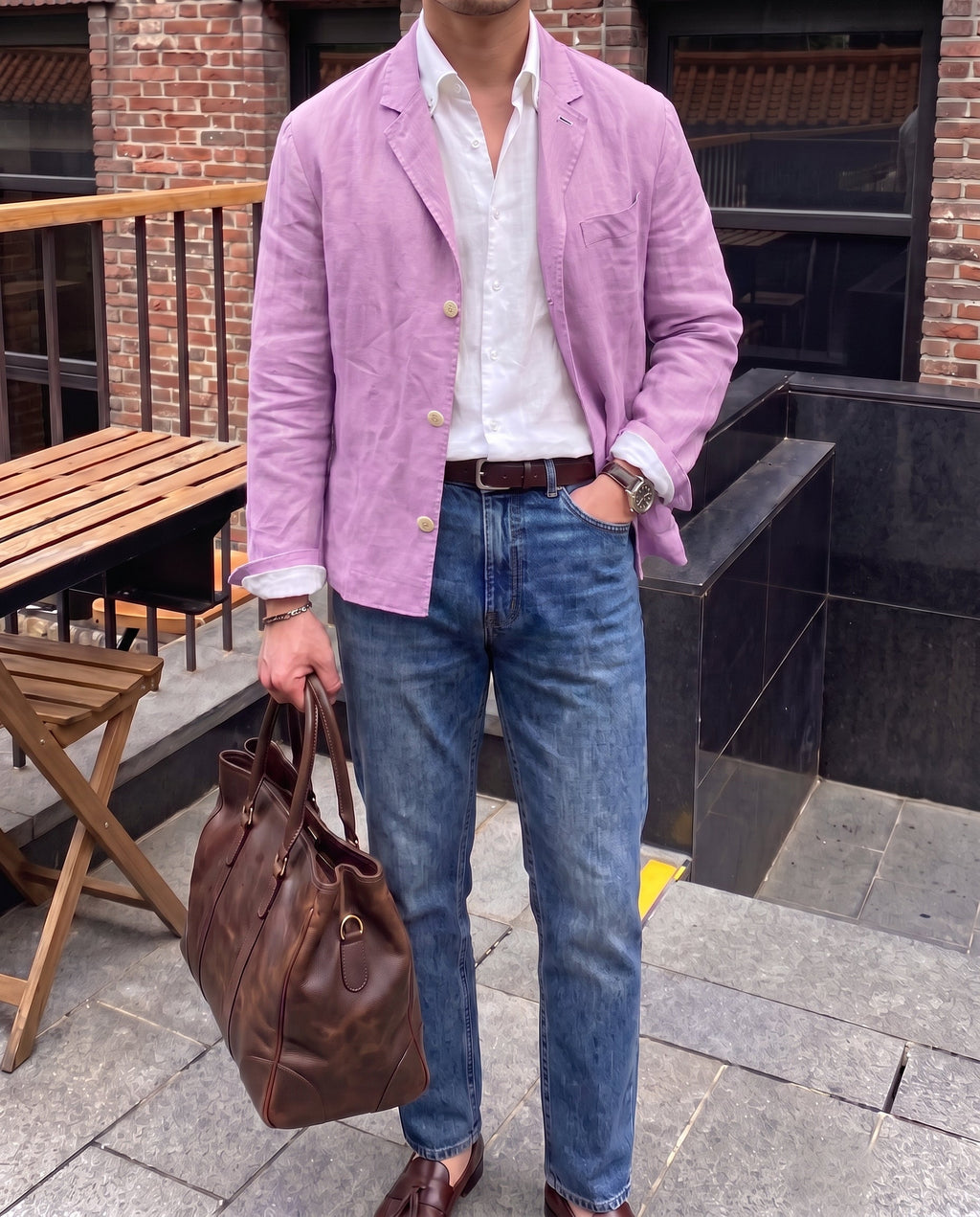 Men's Lightweight Linen Blazer-Azzella London
