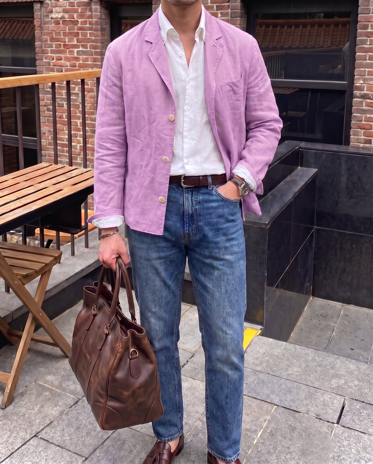 Men's Lightweight Linen Blazer-Azzella London