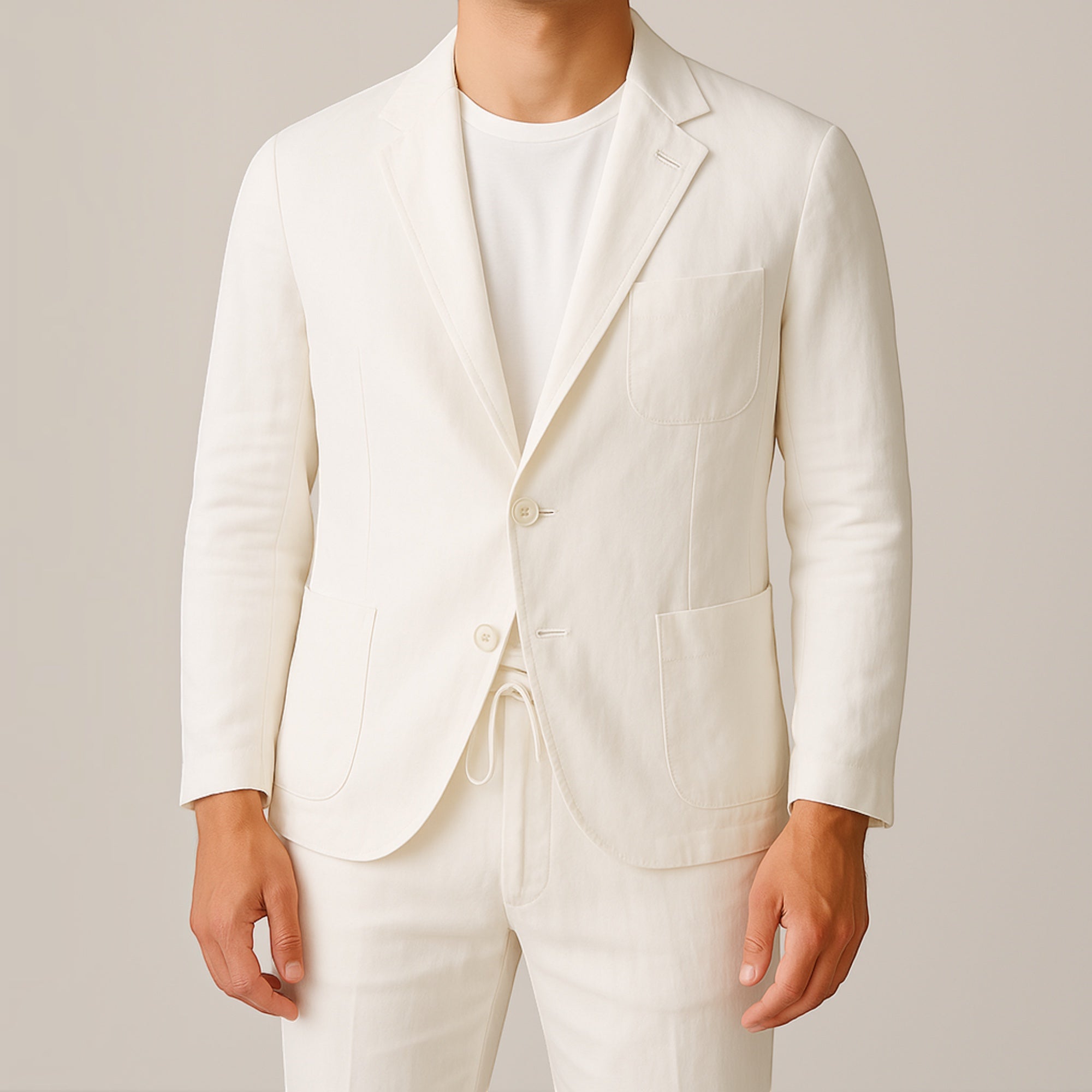 Men's Lightweight Linen Blend Suit-Suit-Azzella London