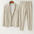 Men's Lightweight Linen Blend Suit-Suit-Azzella London