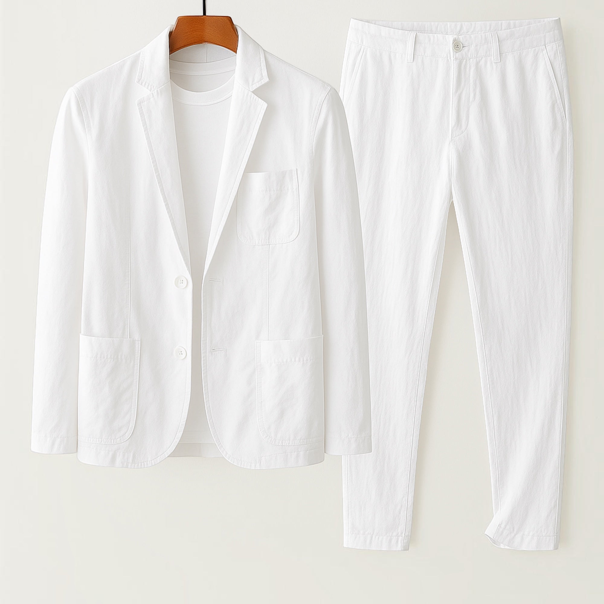 Men's Lightweight Linen Blend Suit-Suit-Azzella London
