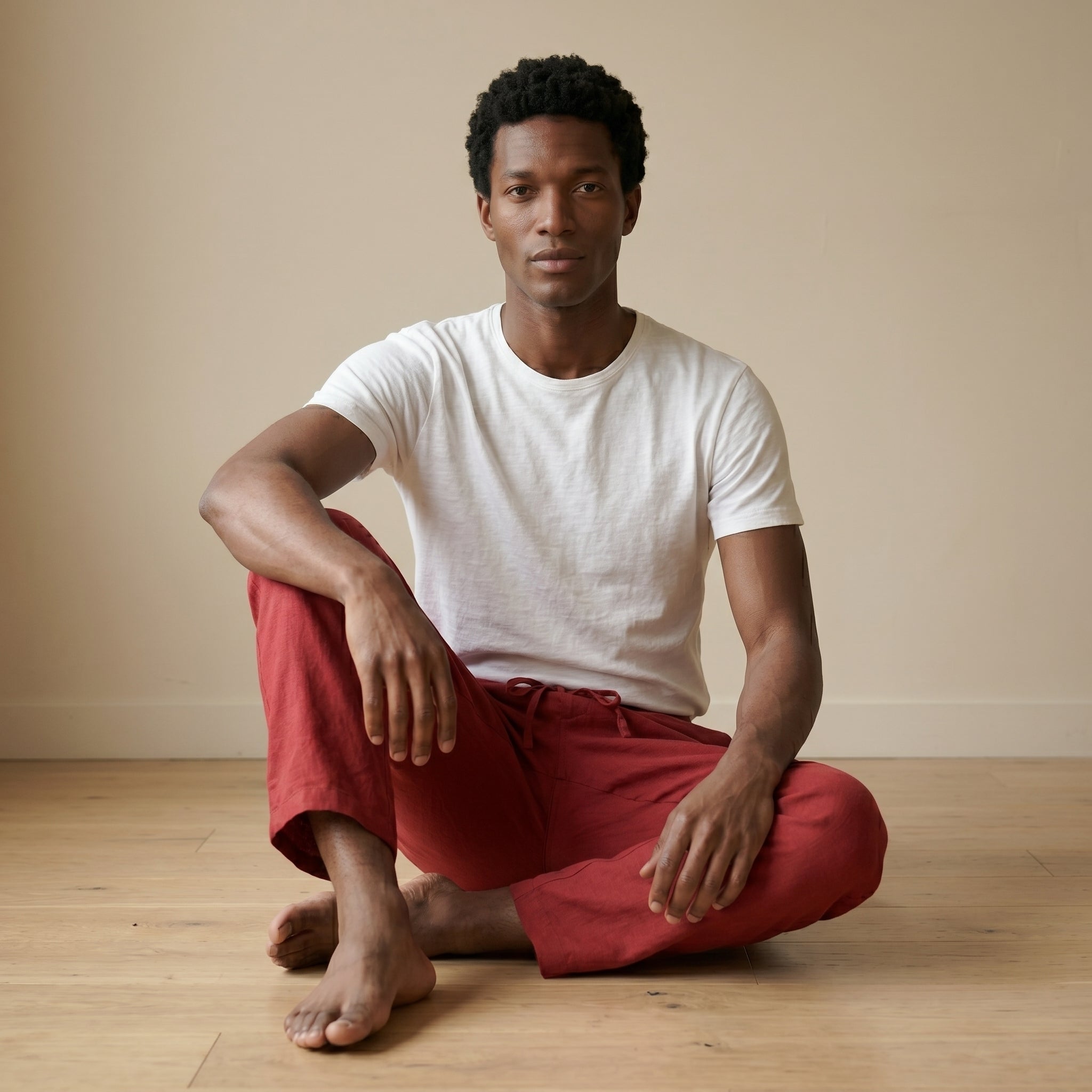 Men's Lightweight Linen Straight-Leg Trousers-Azzella London