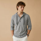 Men's Linen-Blend Hooded Shirt-Azzella London