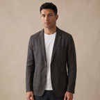 Men's Linen-Blend Tailored Jacket-Azzella London