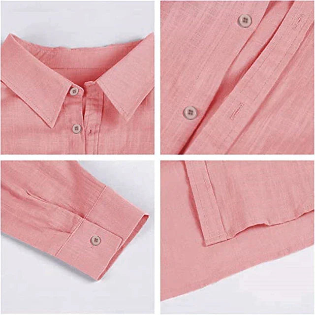 Men's Linen Long-Sleeve Shirt-Shirt-Azzella London