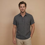 Men’s Linen Polo Shirt-Azzella London