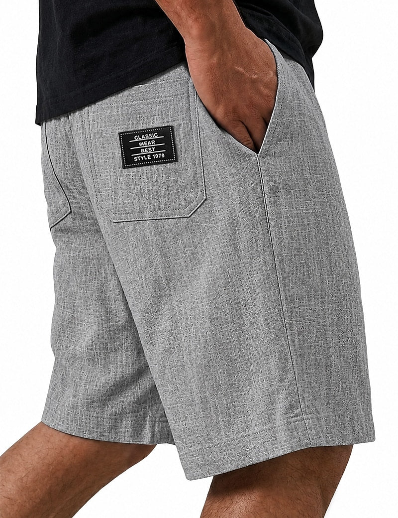 Men's Linen Shorts with Pockets-Shorts-Azzella London