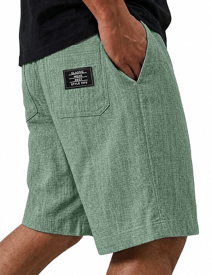 Men's Linen Shorts with Pockets-Shorts-Azzella London