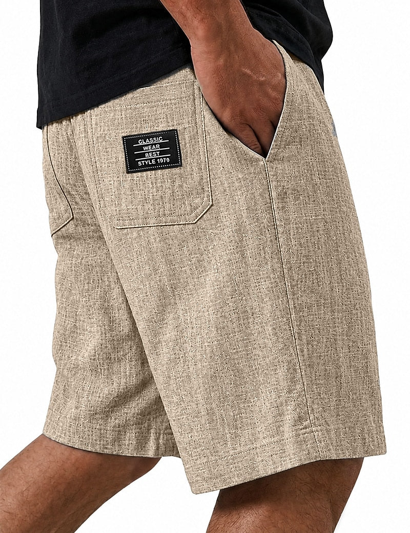 Men's Linen Shorts with Pockets-Shorts-Azzella London
