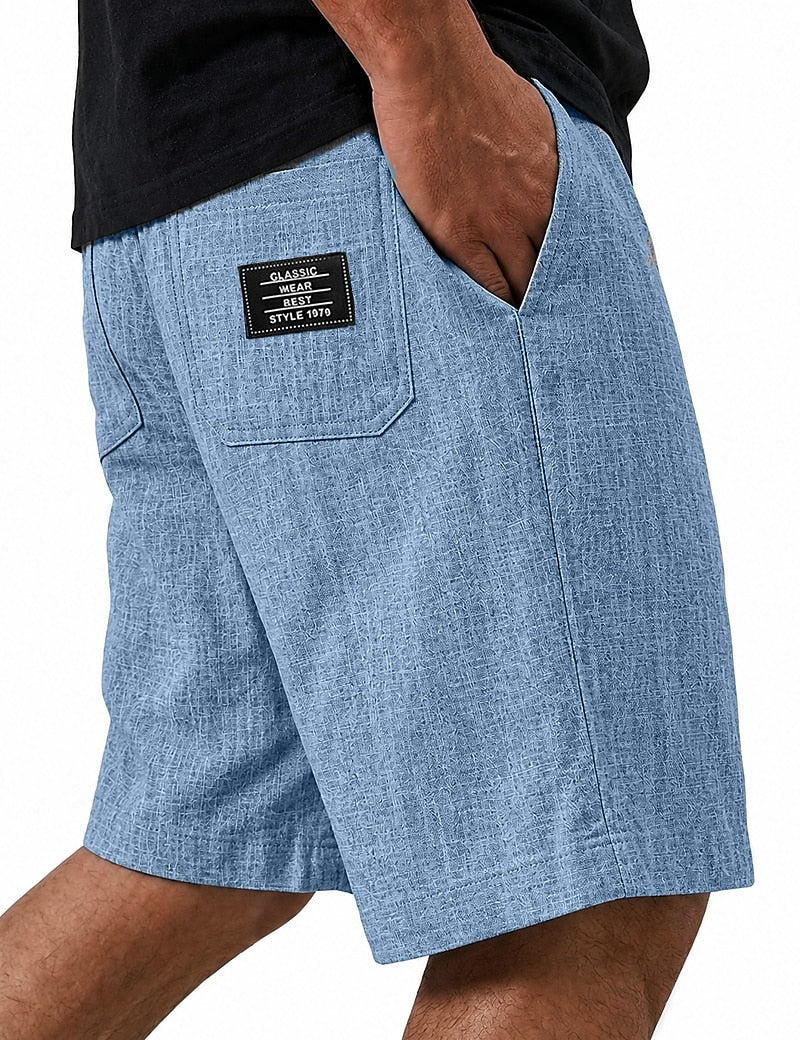 Men's Linen Shorts with Pockets-Shorts-Azzella London
