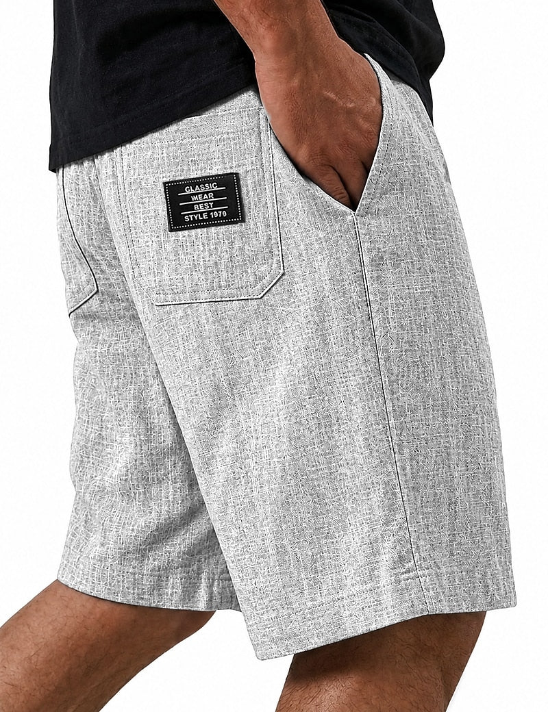 Men's Linen Shorts with Pockets-Shorts-Azzella London