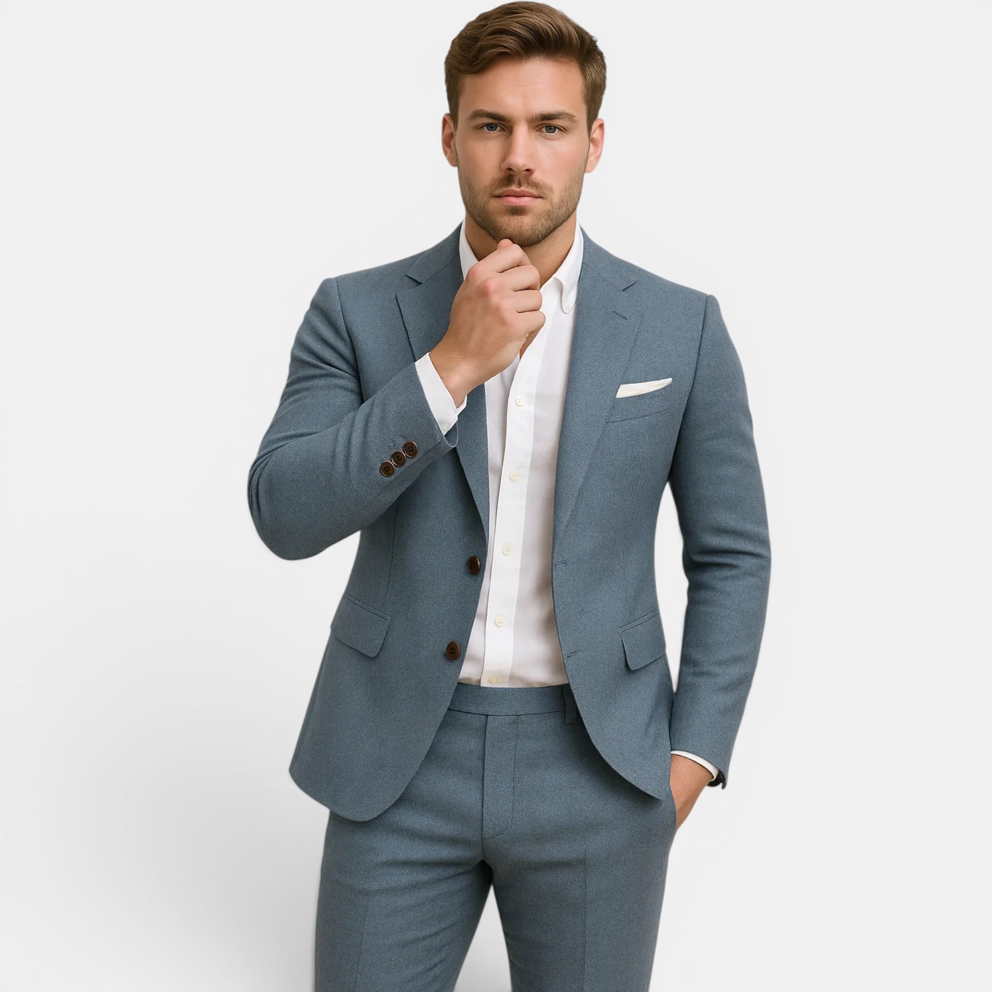 Men's Linen Wedding Suit-Suit-Azzella London