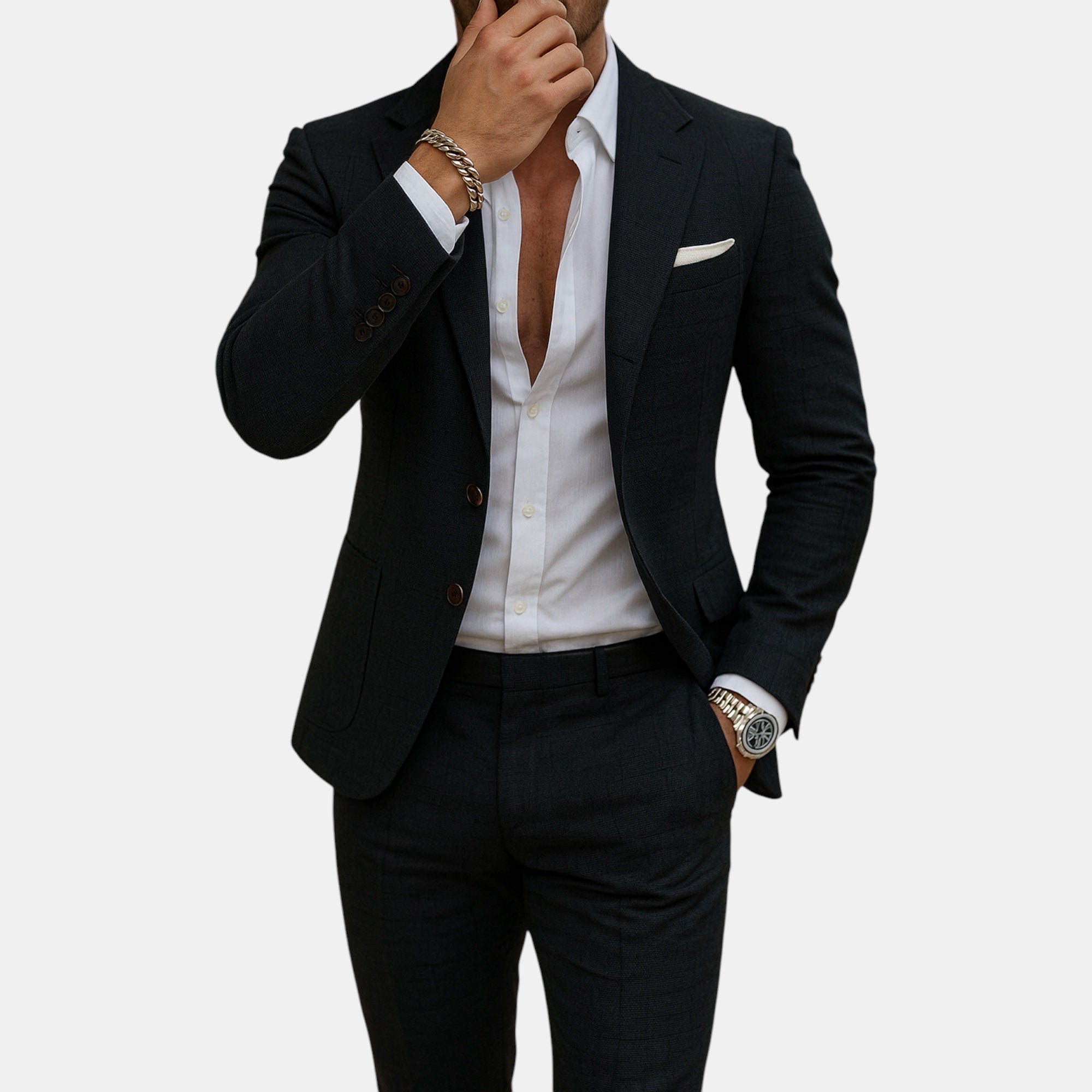 Men's Linen Wedding Suit-Suit-Azzella London