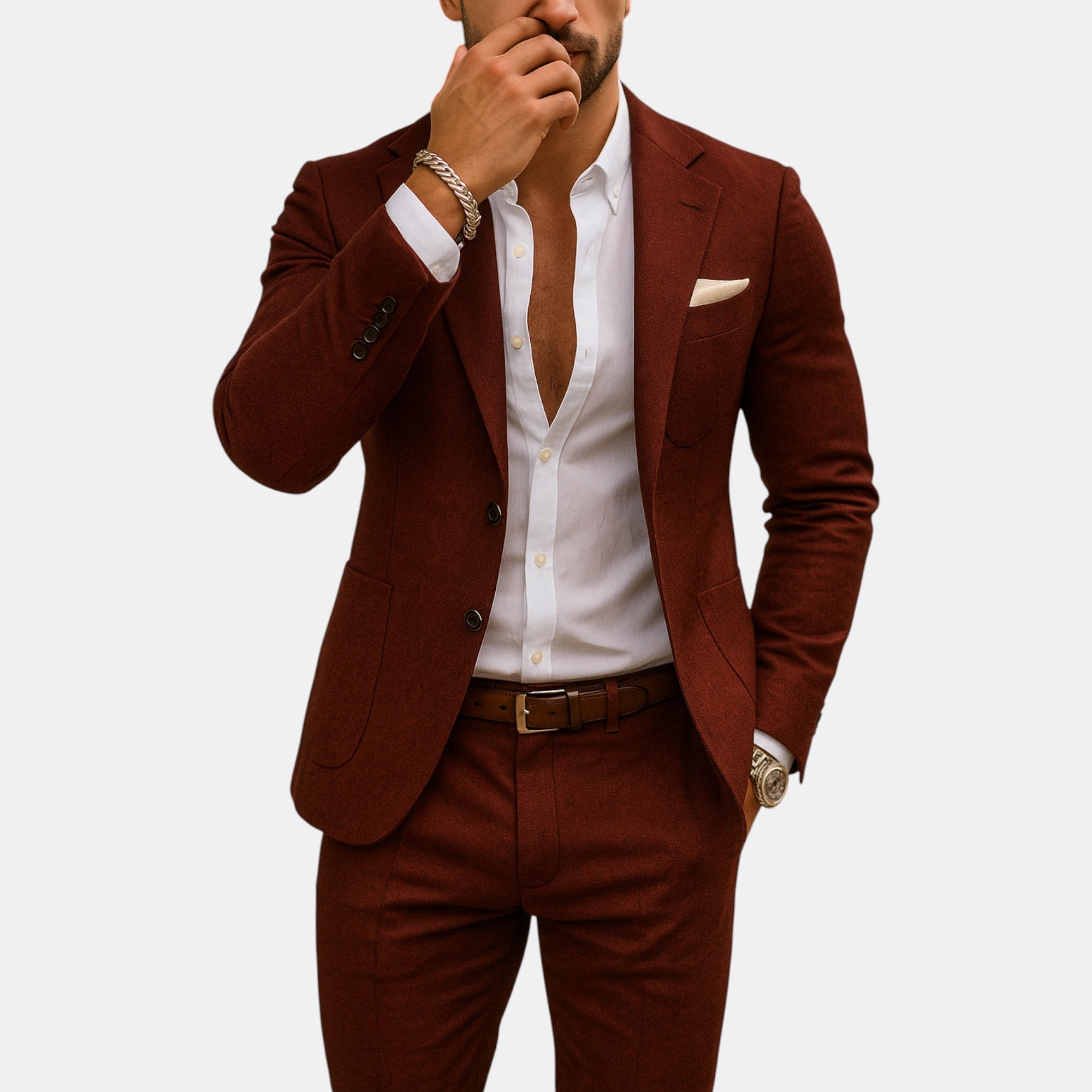 Men's Linen Wedding Suit-Suit-Azzella London