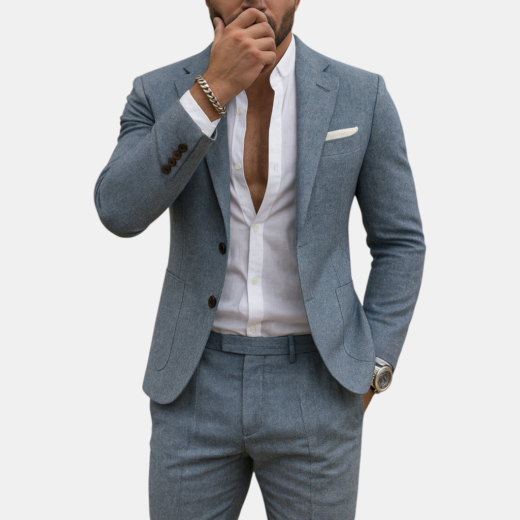 Men's Linen Wedding Suit-Suit-Azzella London