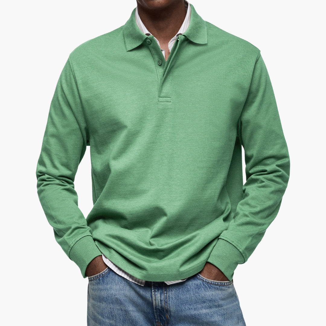Men's Long Sleeve Polo Shirt-Azzella London