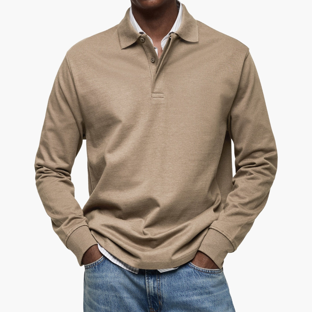 Men's Long Sleeve Polo Shirt-Azzella London
