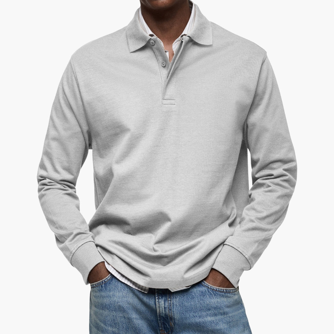 Men's Long Sleeve Polo Shirt-Azzella London