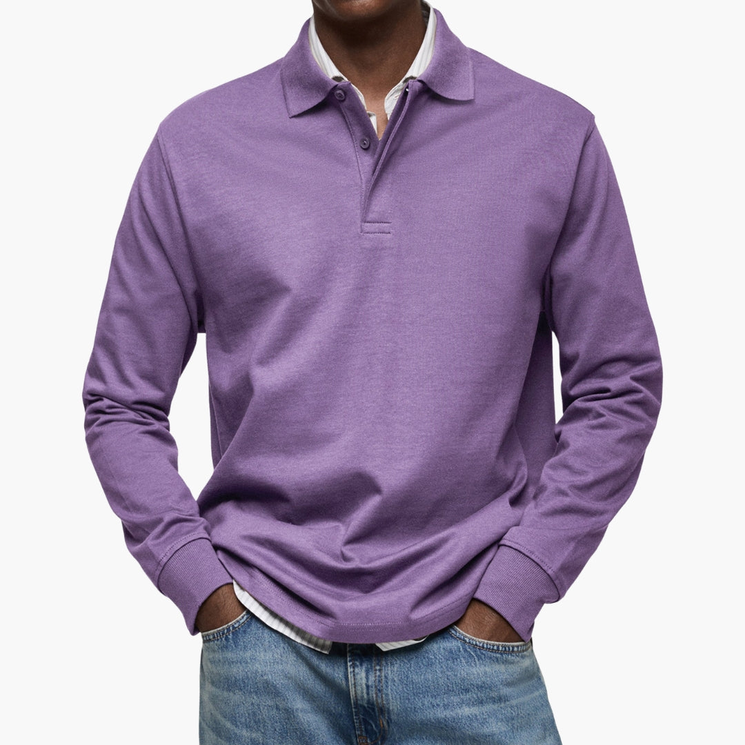 Men's Long Sleeve Polo Shirt-Azzella London