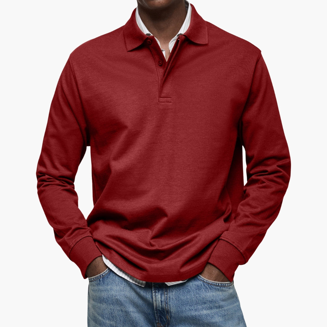 Men's Long Sleeve Polo Shirt-Azzella London
