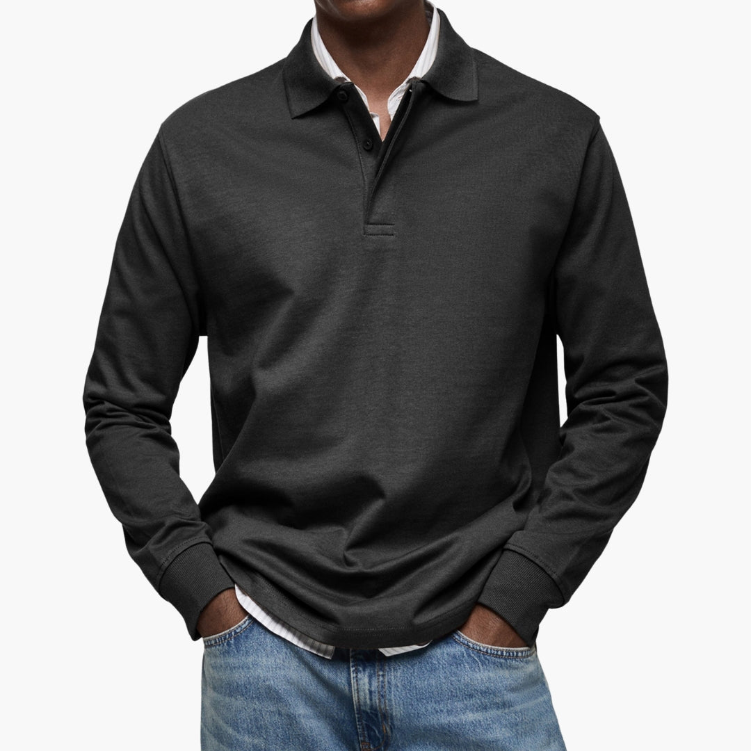 Men's Long Sleeve Polo Shirt-Azzella London