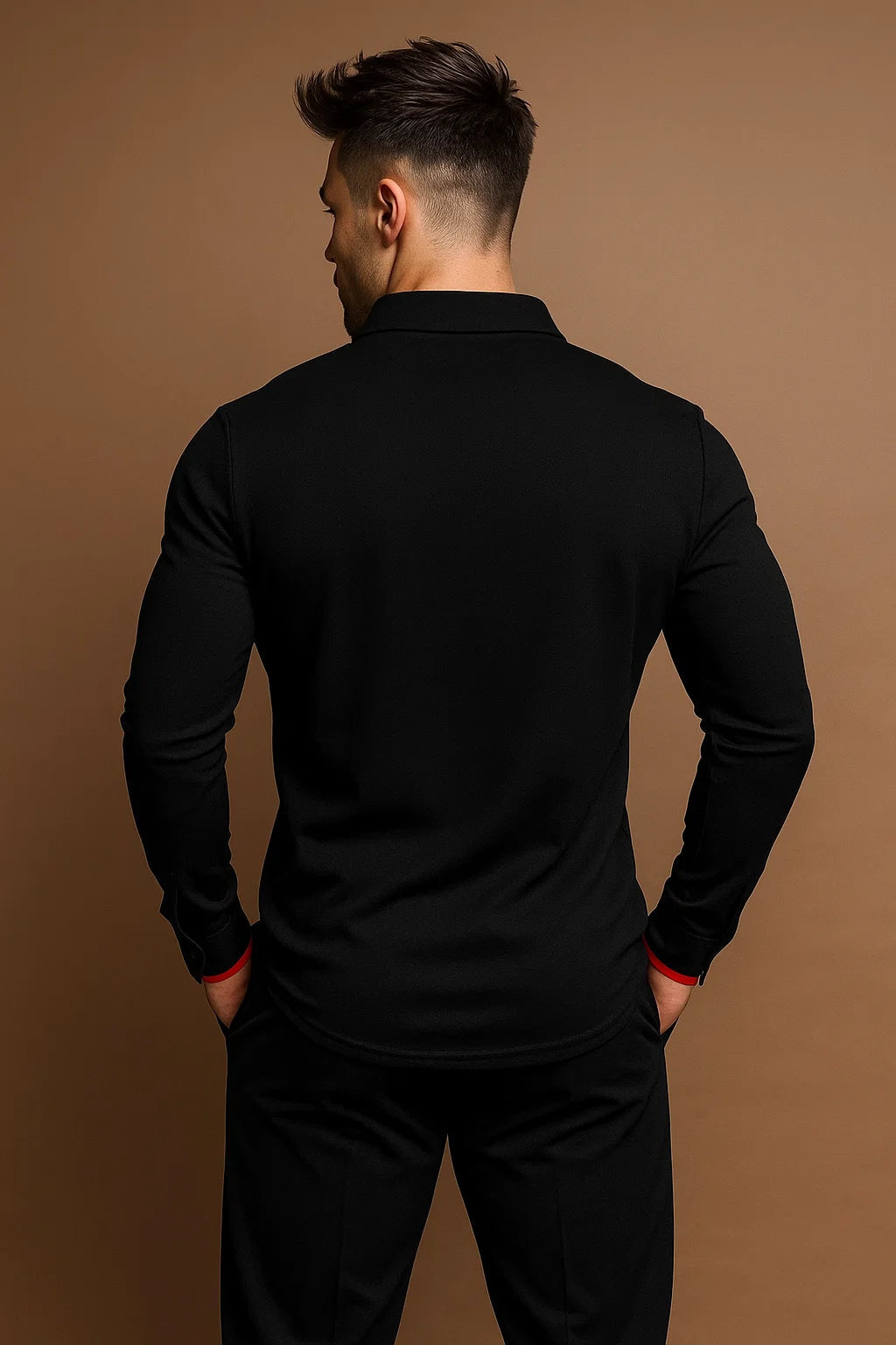 Men's Long-Sleeve Polo Shirt-Polo Shirt-Azzella London