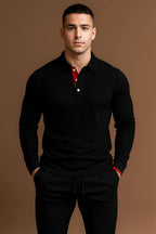Men's Long-Sleeve Polo Shirt-Polo Shirt-Azzella London