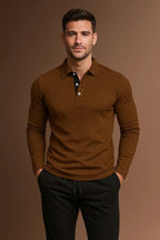 Men's Long-Sleeve Polo Shirt-Polo Shirt-Azzella London