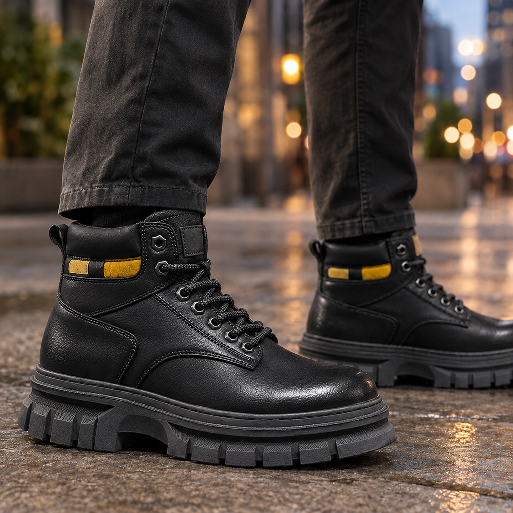 Men's Lug Sole Boots-Azzella London