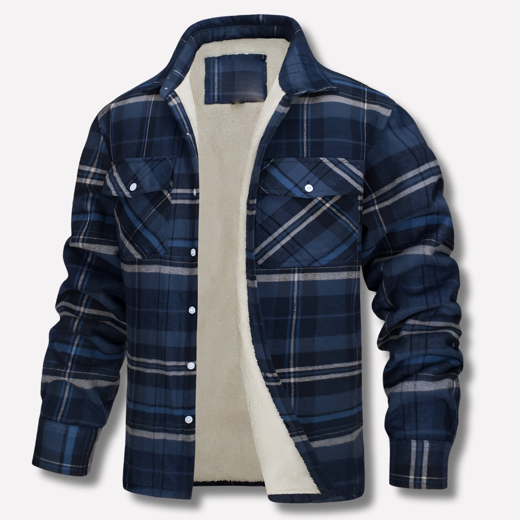 Men's Lumberjack Check Shirt Jacket-Azzella London