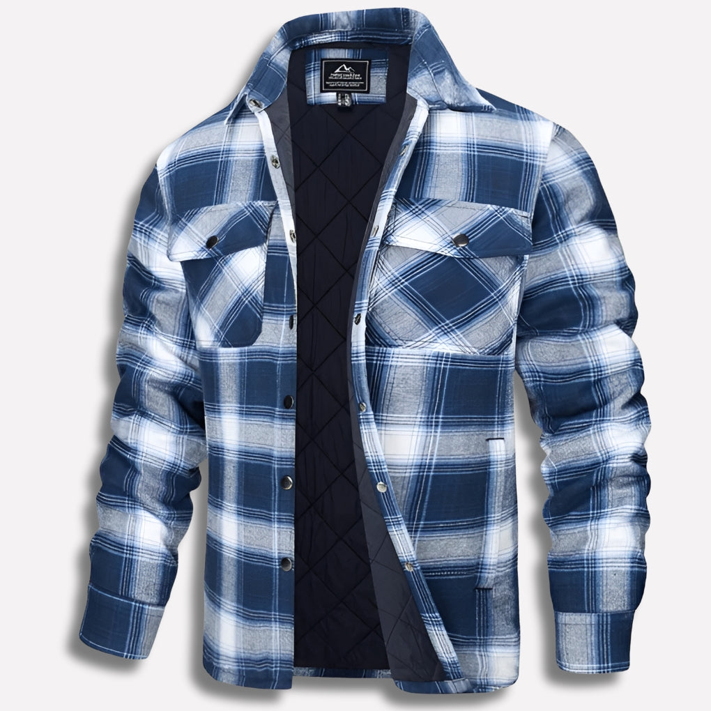 Men's Lumberjack Check Shirt Jacket-Azzella London