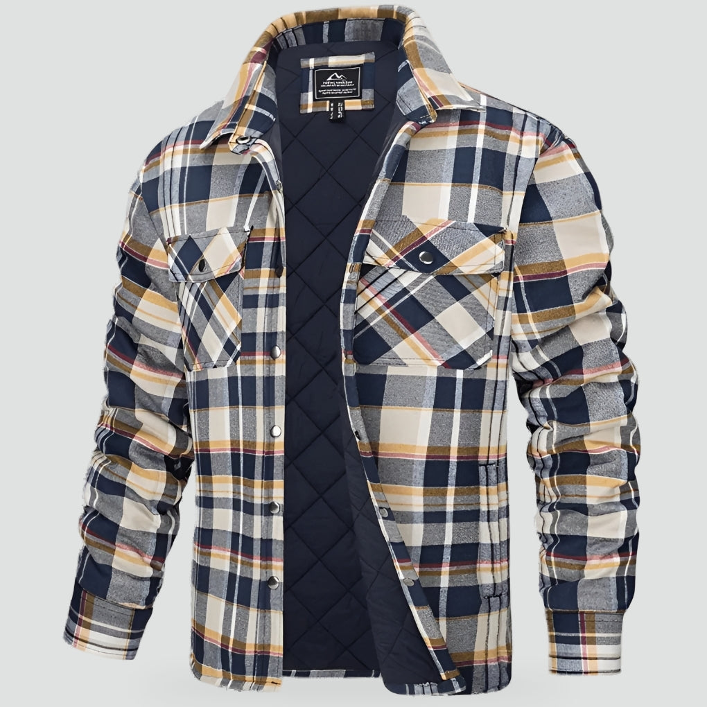 Men's Lumberjack Check Shirt Jacket-Azzella London