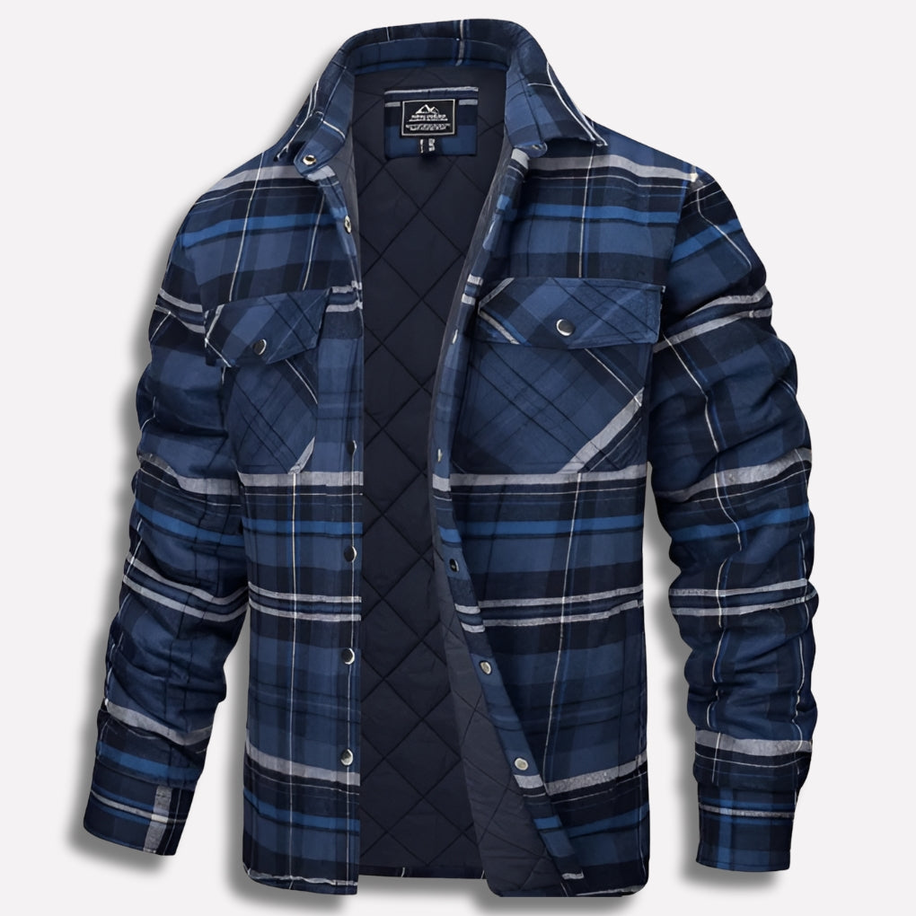 Men's Lumberjack Check Shirt Jacket-Azzella London