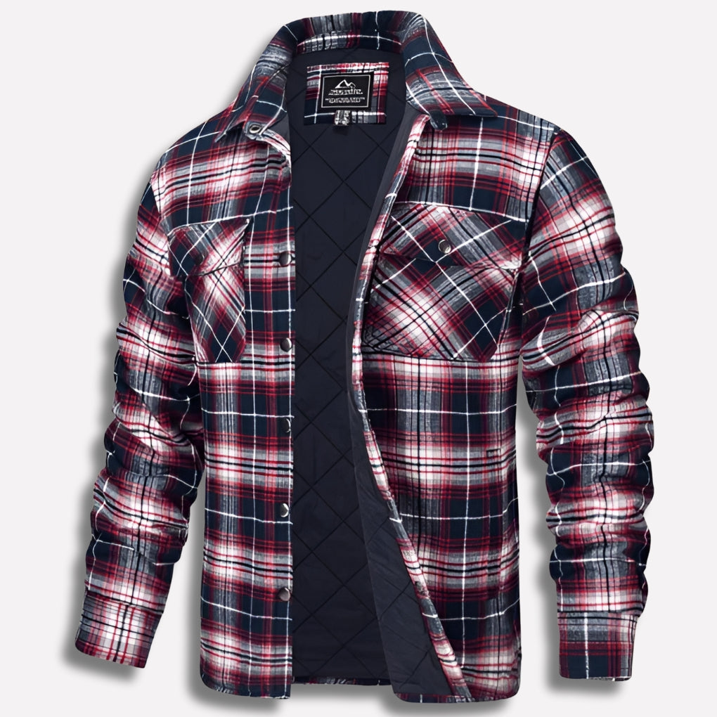 Men's Lumberjack Check Shirt Jacket-Azzella London