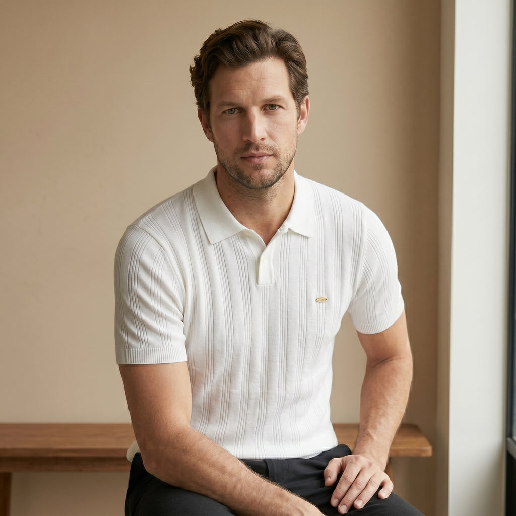 Men's Merino Wool Polo Shirt-Azzella London