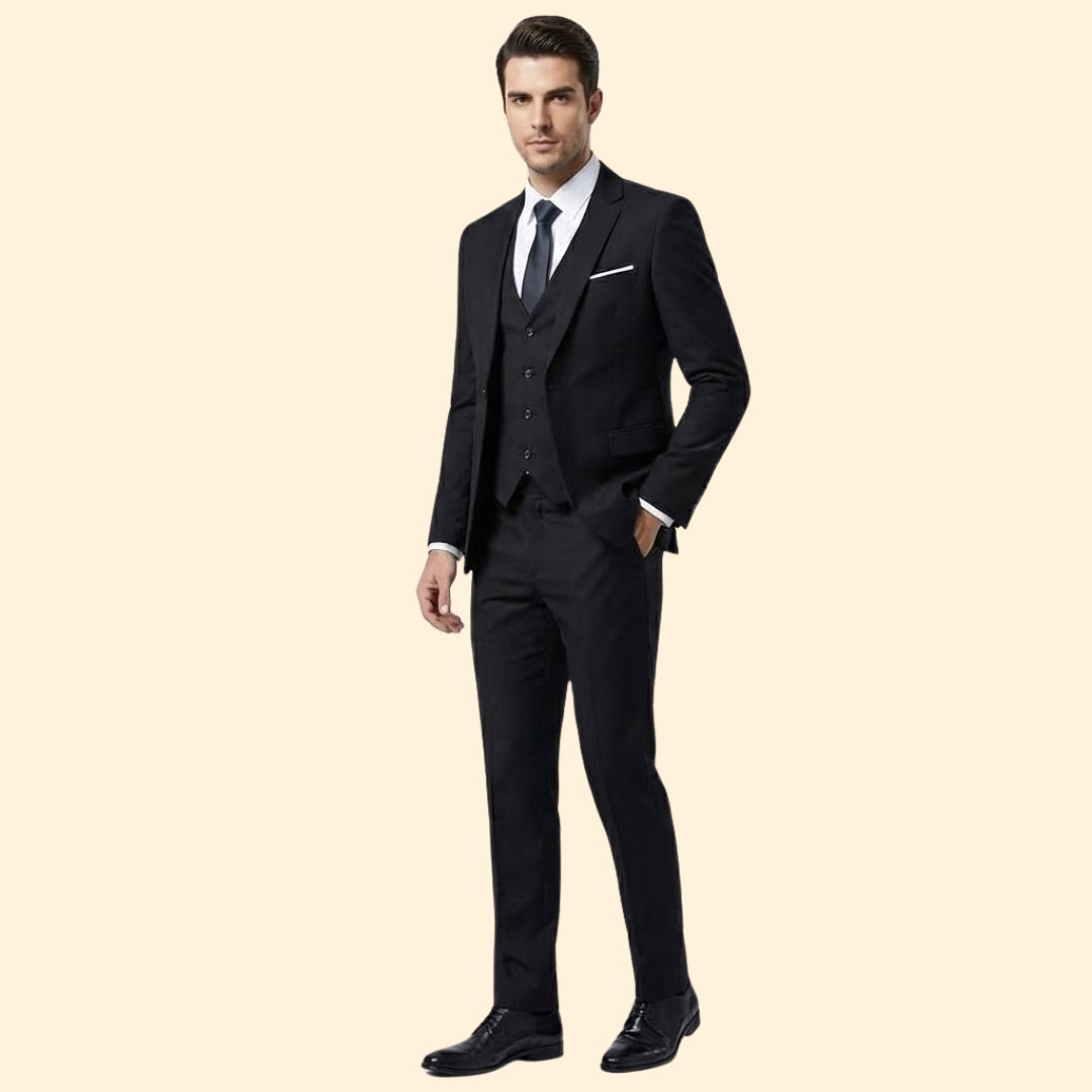 Men's Notch Lapel Three-Piece Suit-Suit-Azzella London