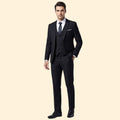 Men's Notch Lapel Three-Piece Suit-Suit-Azzella London