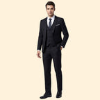 Men's Notch Lapel Three-Piece Suit-Suit-Azzella London