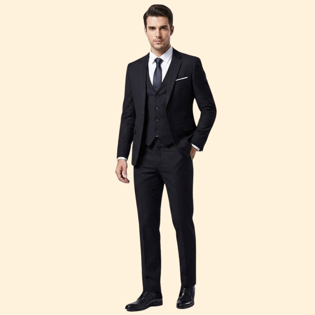 Men's Notch Lapel Three-Piece Suit-Suit-Azzella London