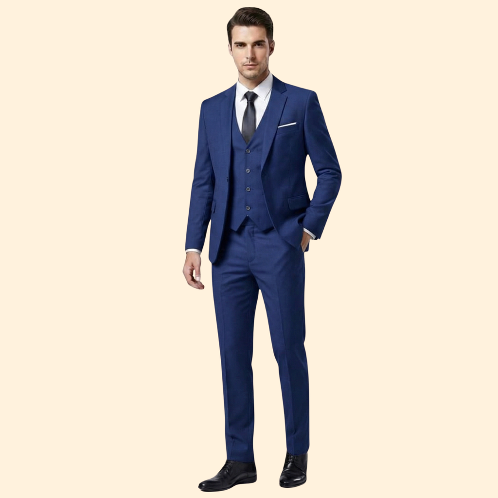 Men's Notch Lapel Three-Piece Suit-Suit-Azzella London