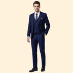 Men's Notch Lapel Three-Piece Suit-Suit-Azzella London